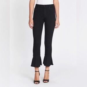 Mother Denim Cha Cha Flare Not Guilty  Black Cropped Denim